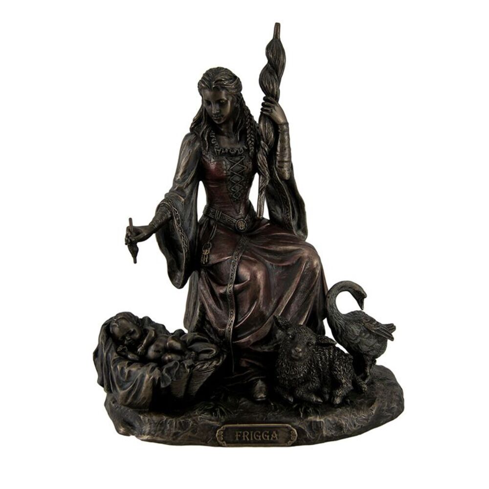 Frigga Norse Goddess of Destiny Love and Marriage w/Infant Animals & Spindle